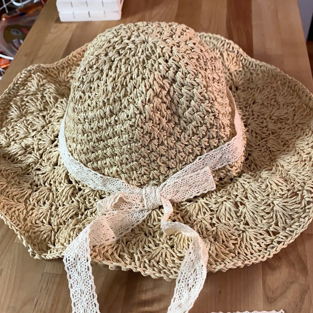 Beige Boho Wrap Around Ribbon Straw Hat - Picture 4 of 12